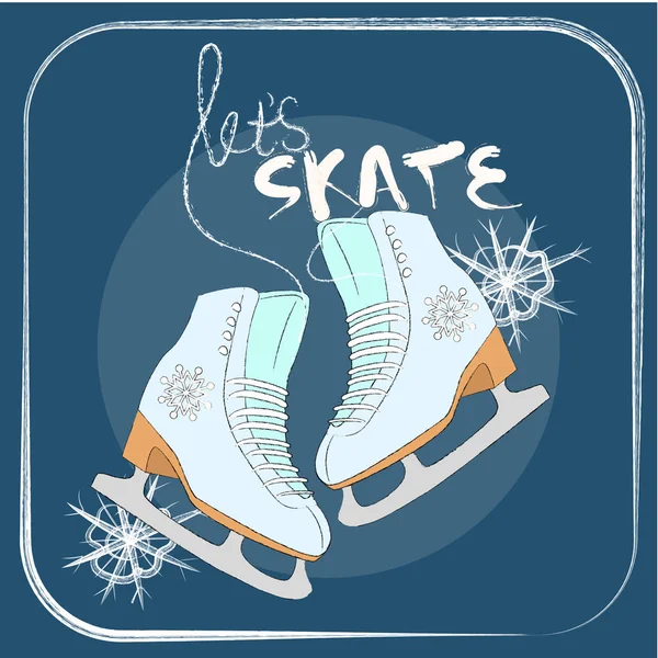 Illustration of a pair of figure skates
