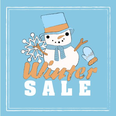 Banner with winter elements and the inscription 