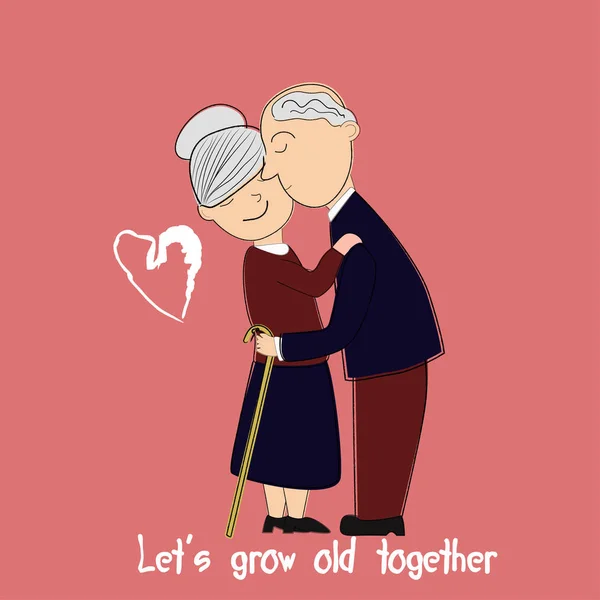 Amor Avô Avó Abraçando Uns Aos Outros — Fotografia de Stock