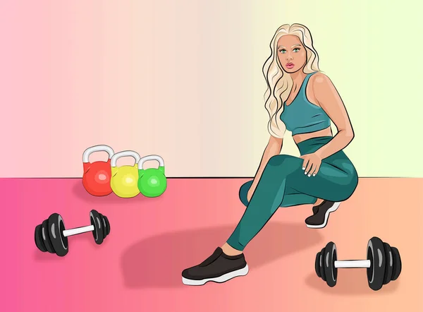 Ilustración Trama Chica Deportiva —  Fotos de Stock