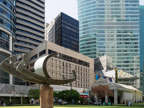 Raffles Place, Singapur - 15 Mar 2019 - Singapur Merkez İş Bölgesi (Cbd)