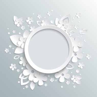 Konuşma balonu kağıt çiçekler ile