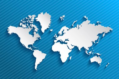 Dünyanın politik haritası. Beyaz dünya haritası ülkeleri. Görüntü