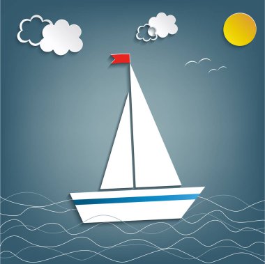 Denizde Kağıt Yelkenli