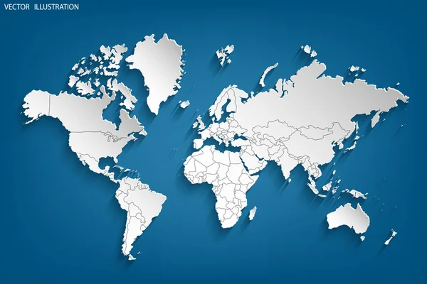 Politická Mapa Světa Šedé Mapy Světových Zemí Ilustrace — Stock fotografie