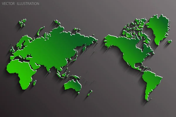 World Map Green World Map Paper Illustration — 스톡 사진