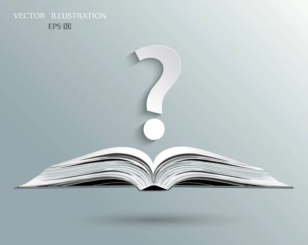 Open Book Question Mark Llustration — ストック写真