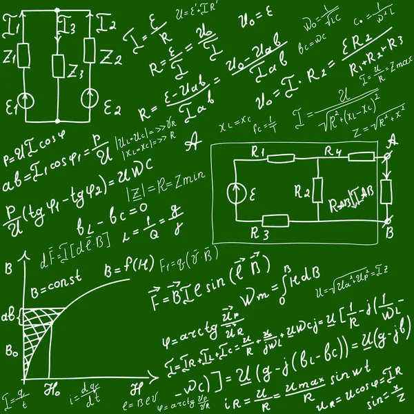 Consiglio Scolastico Sullo Sfondo Equazioni Formule Matematiche Grafici Grafici Disegnati — Foto Stock