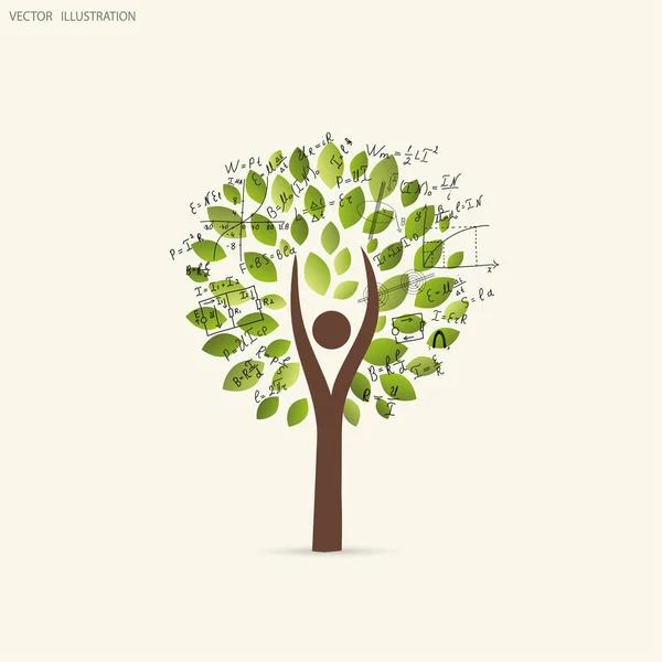树上的数学方程和公式 图解的概念 Doodle — 图库照片