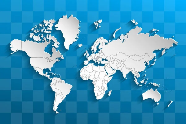 Dünyanın Politik Haritası Gri Dünya Haritası Ülkeleri Görüntü — Stok fotoğraf