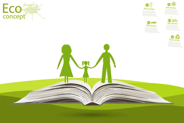 Globe Libro Abierto Globo Verde Árbol Concepto Ecología Para Salvar — Foto de Stock
