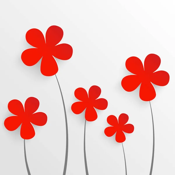 Paper flower. Flowers cut from paper. The flowers are red. Background. Illustration