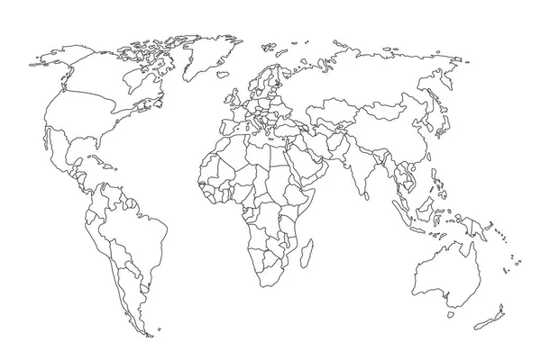 Mapa Político Del Mundo Esquema Del Mapa Mundial Mundo Gris —  Fotos de Stock