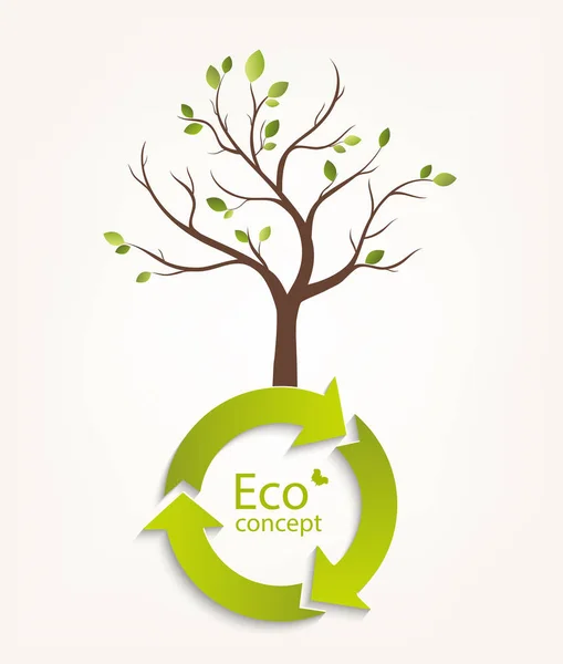 The tree on the recycling symbol. Environmentally friendly world. Illustrationof ecology on a white background, the concept of info-graphics, modern design. Insert the text.