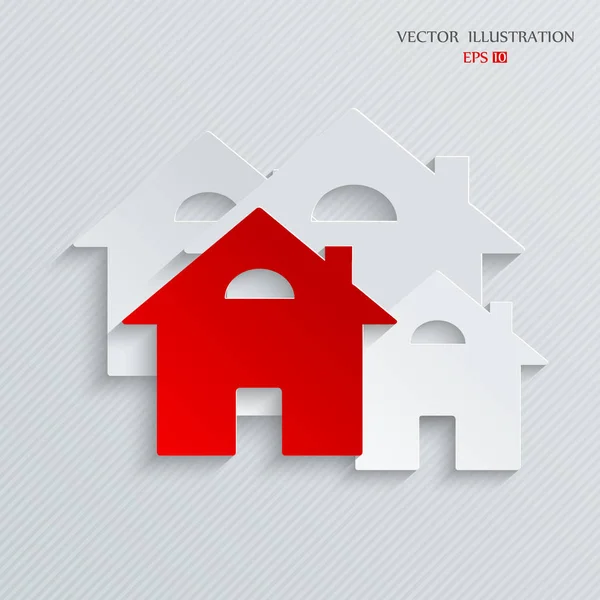 Paper House White Background Icon Home Illustration Modern Design Template — Stock Photo, Image