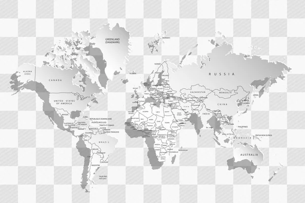 Carte Politique Monde Carte Monde Gris Papier Carte Monde Blanc — Photo