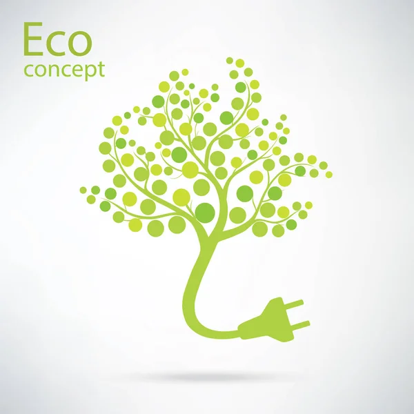 Ecologie Afvalplug Symbool Met Eco Vriendelijke Tag Wereldbol Achtergrond Het — Stockfoto