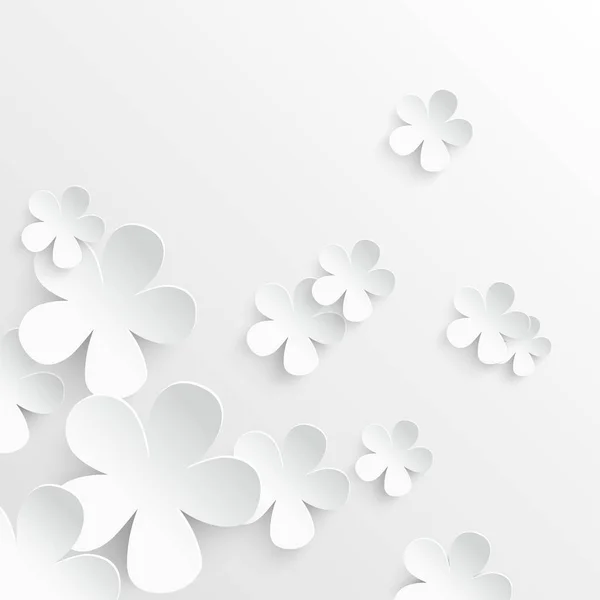 Paper flower. Flowers cut from paper. The flowers are white. Background. Illustration