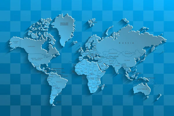 Political Map World Blue Map World Illustration — Stock Photo, Image