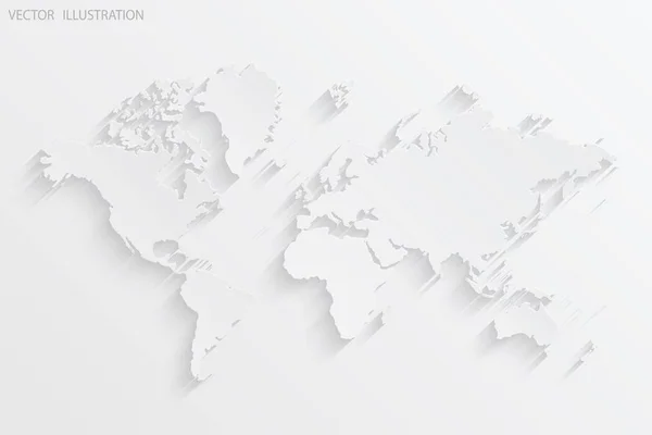 World map. White. World map paper. Grey. Illustration