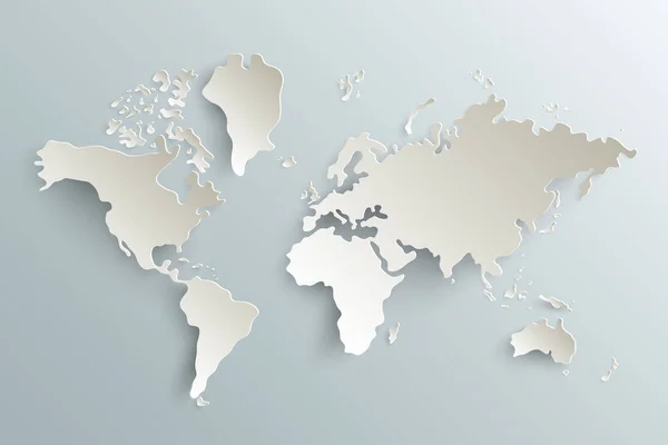 World Map Paper Mapa Político Del Mundo Sobre Fondo Gris — Vector de stock