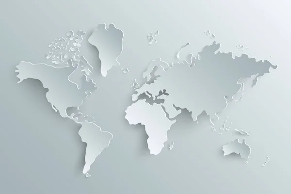 World Map Paper Mapa Político Del Mundo Sobre Fondo Gris — Vector de stock