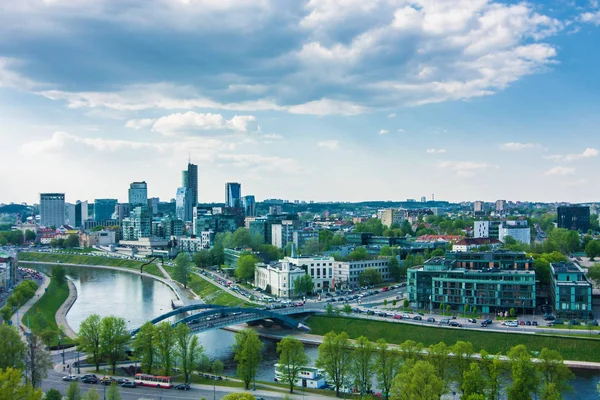 Horní pohled na centrum města ve Vilniusu, Litva Stock Obrázky