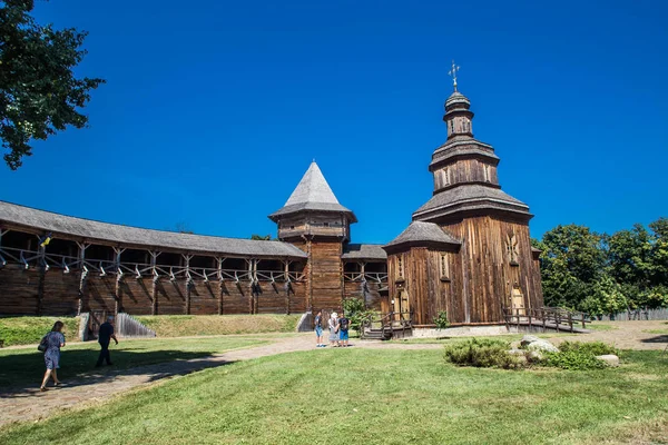 Baturin Kalesi Nin Içindeki Ahşap Kilise Duvar Ukrayna — Stok fotoğraf