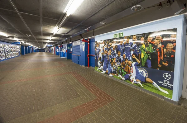 Detrás de las cortinas en el estadio FC Chelsea — Foto de Stock