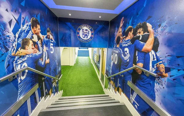 Hinter den Vorhängen im Stadion an der Stamford Bridge — Stockfoto