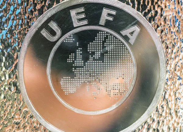 UEFA znak v muzeu — Stock fotografie