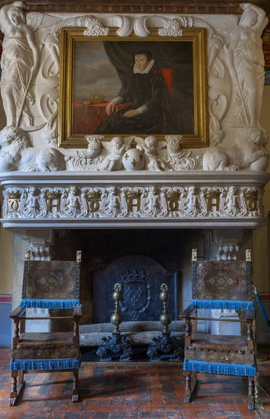 Luxueux intérieur du château de Chenonceau — Photo