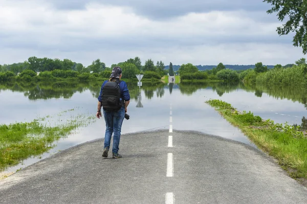 De fortes inondations dans la vallée de la Loire — Photo