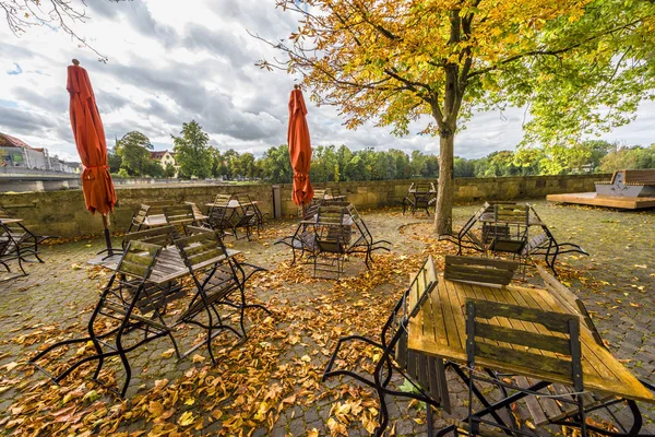 Autumn street cafe — Stock Photo, Image