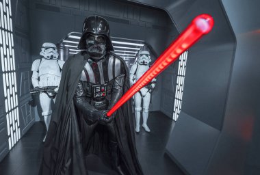 Berlin, Almanya - Şubat 2017: Darth Vader balmumu şekil Madame Tussaud Müzesi'nde