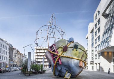 Berlin, Almanya - Şubat 2017: Soyut Anıtı şehir merkezinde