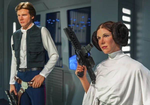 Berlin, Almanya - Şubat 2017: Madame Tussaud's Müzesi'nde rakamlar Star Wars personnages balmumu