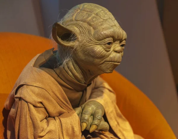 Berlín Německo Březen 2017 Mistr Yoda Vosková Figurína Muzeu Madame Stock Snímky