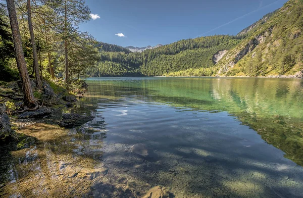 Belleza Los Lagos Del Tirol Día Soleado Otoño —  Fotos de Stock