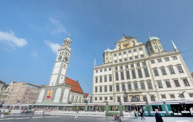 Augsburg, Germany - September 2016: walking at the town central square clipart