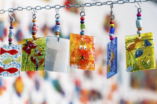 Cute Hand Made Glass Souvenirs Sale — Stock Photo, Image