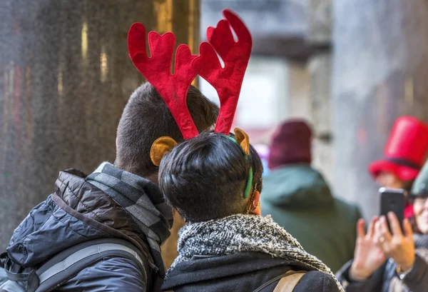 Zabawne Zdjęcia Ulicy Ulicach Miasta Boże Narodzenie — Zdjęcie stockowe