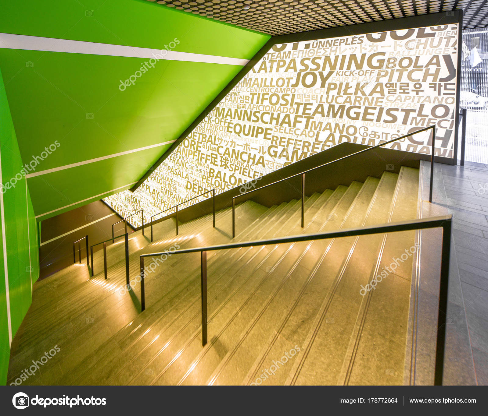 Zurich Switzerland April 2017 Visiting Fifa Museum Stairs