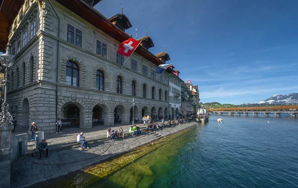 Lucerne Switzerland April 2017 Walking City Center — Stock Photo, Image