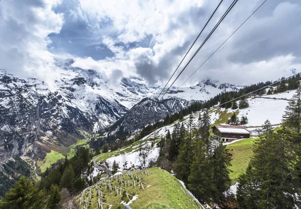 Teleférico Moderno Los Alpes Suizos —  Fotos de Stock