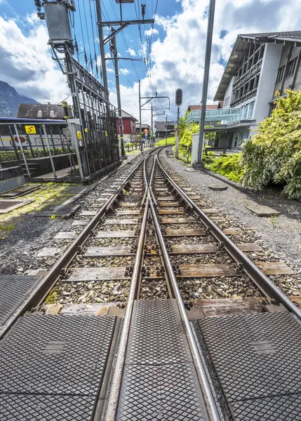 Brienz Suiza Mayo 2017 Estación Tren Local —  Fotos de Stock