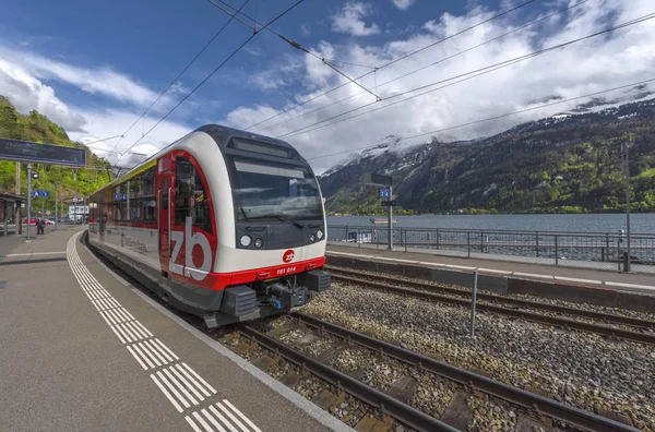 Brienz Schweiz Maj 2017 Vid Den Lokala Tågstationen — Stockfoto