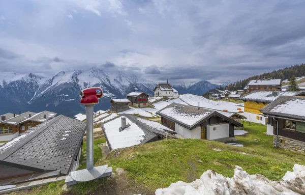Zobacz Alpejskiej Miejscowości Mürren Szwajcarskich Górach — Zdjęcie stockowe