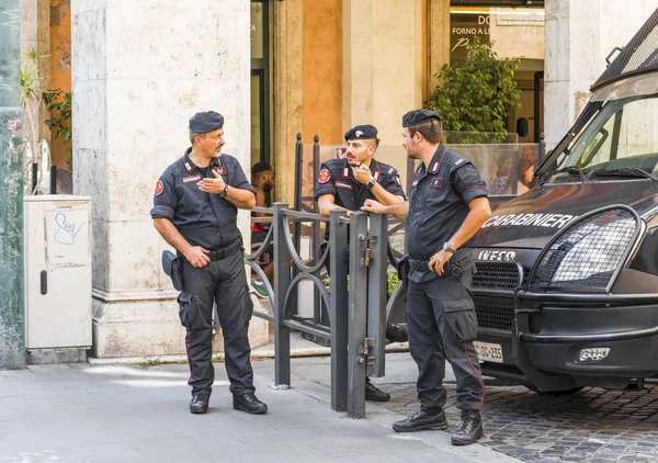 Rome Italie Août 2018 Patrouille Militaire Dans Les Rues Ville — Photo