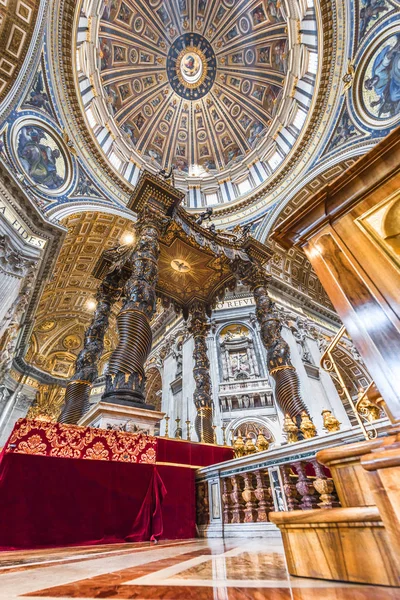 Rom Italien Augusti 2018 Main Altaret San Pietro Domkyrkan — Stockfoto